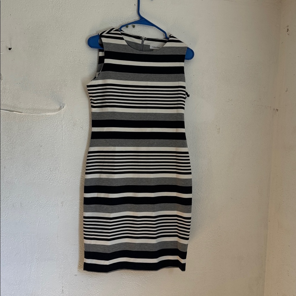 Calvin Klein Black and Gray Sheath Mini Dress size 8 pre-owned